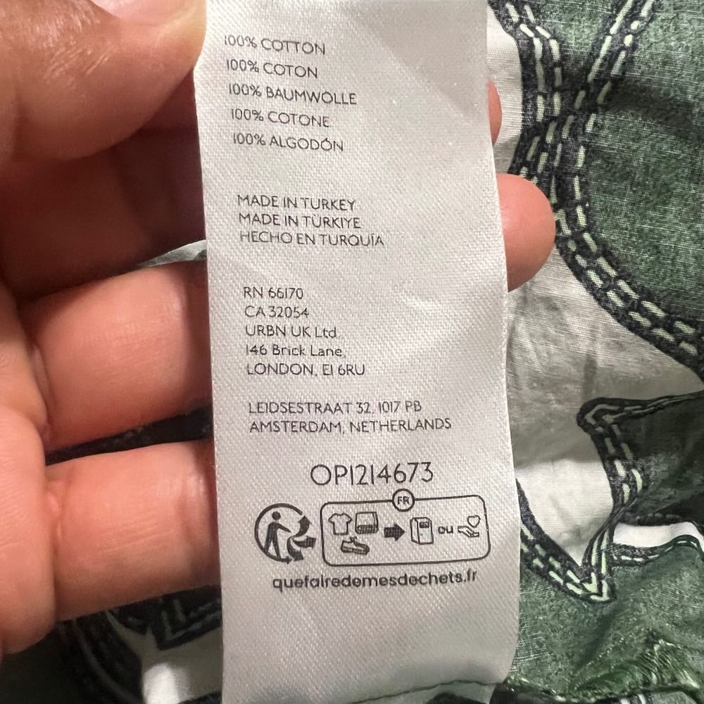 Anthropologie Somerset Maxi Dress Green White Cotton 1X Plus Size - Picture 12 of 13